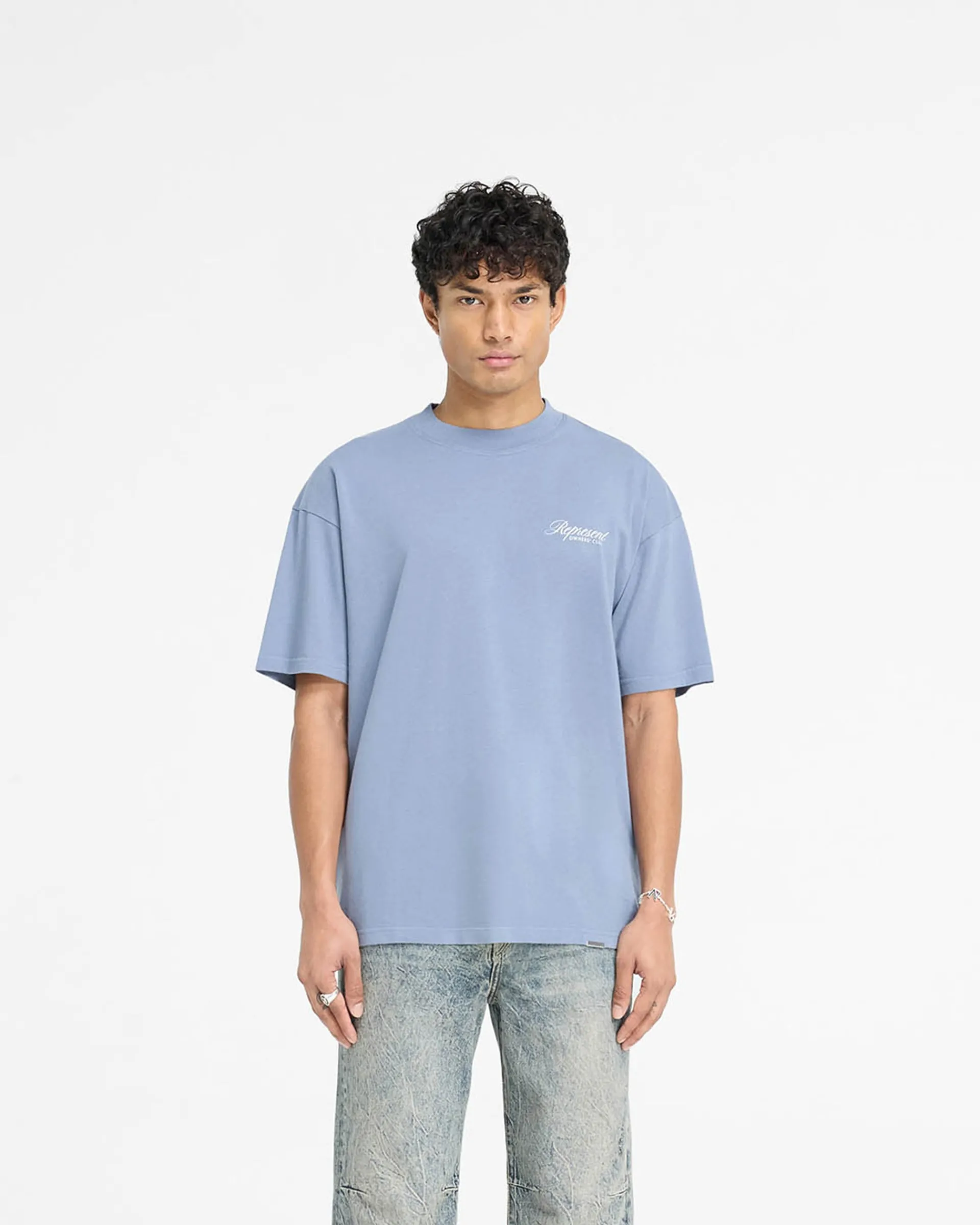 Represent Owners Club Script T-Shirt - Dusty Blue> T-Shirts