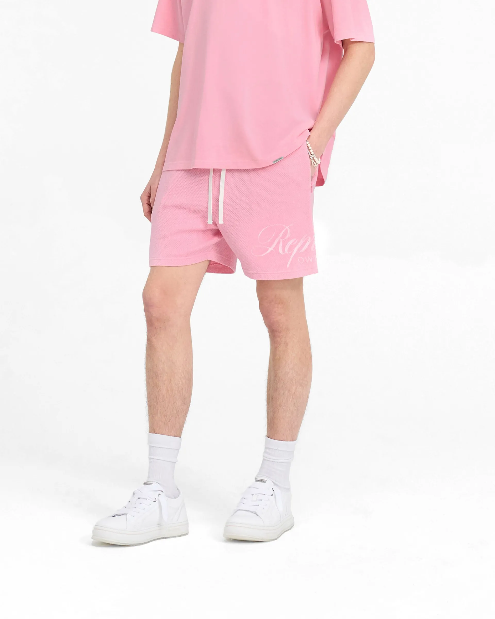 Represent Owners Club Script Mesh Shorts -> Shorts