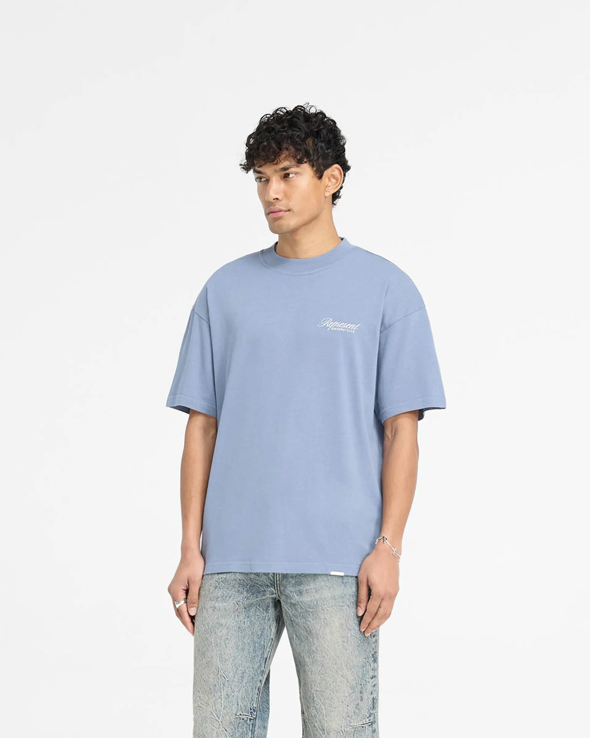 Represent Owners Club Script T-Shirt - Dusty Blue> T-Shirts