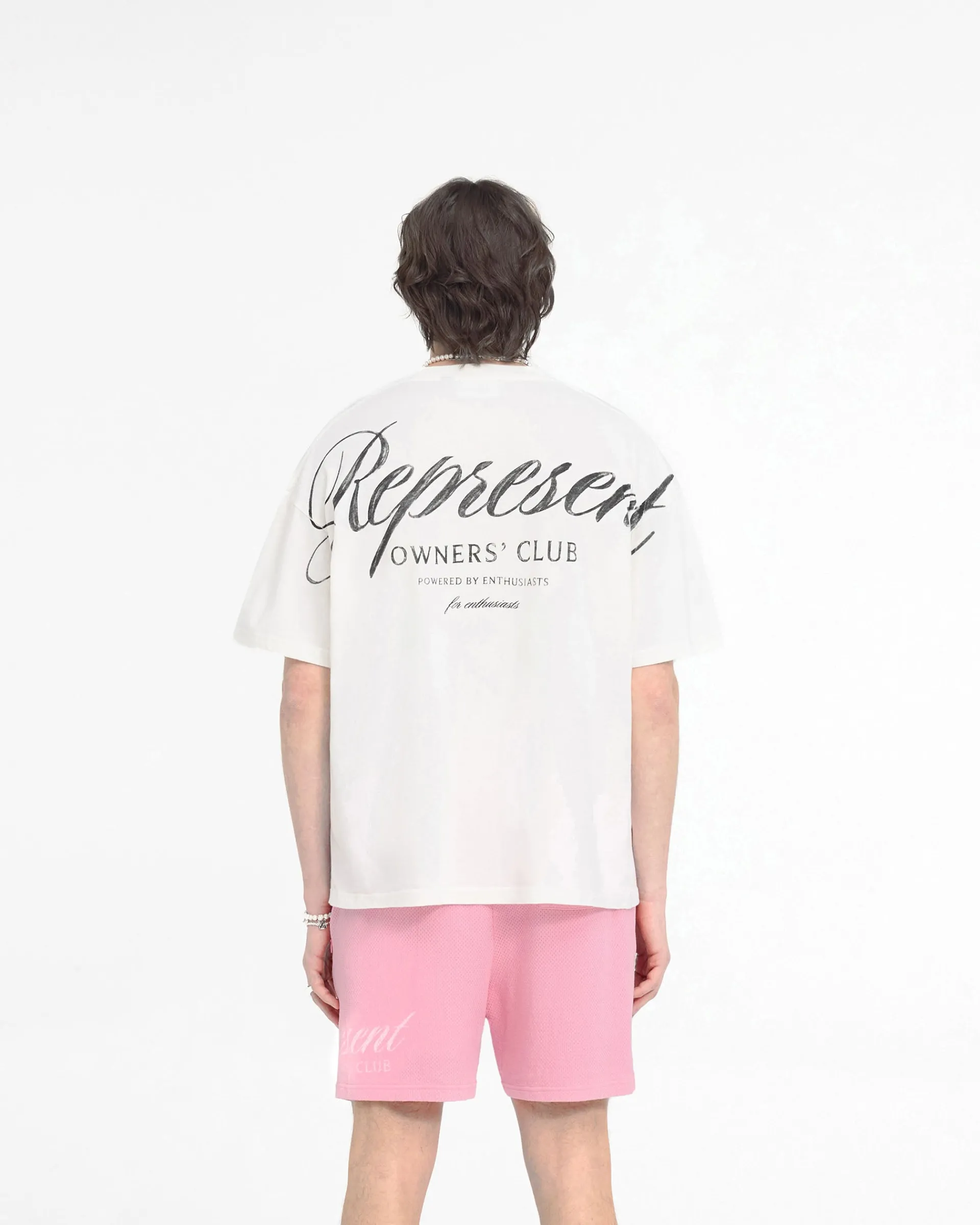 Represent Owners Club Script T-Shirt - Flat White> T-Shirts