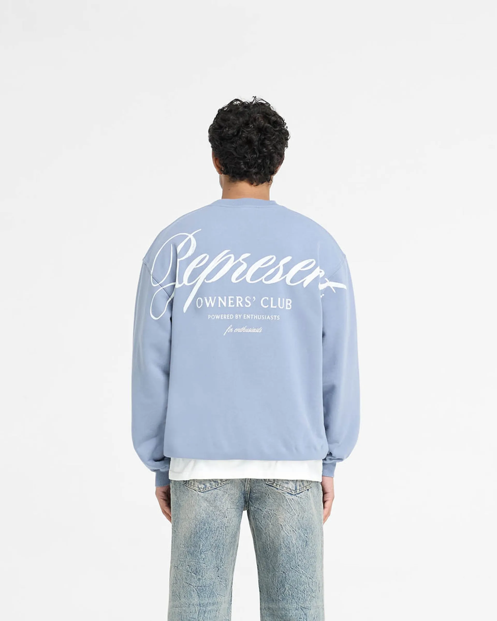 Represent Owners Club Script Sweater - Dusty Blue> Sweaters