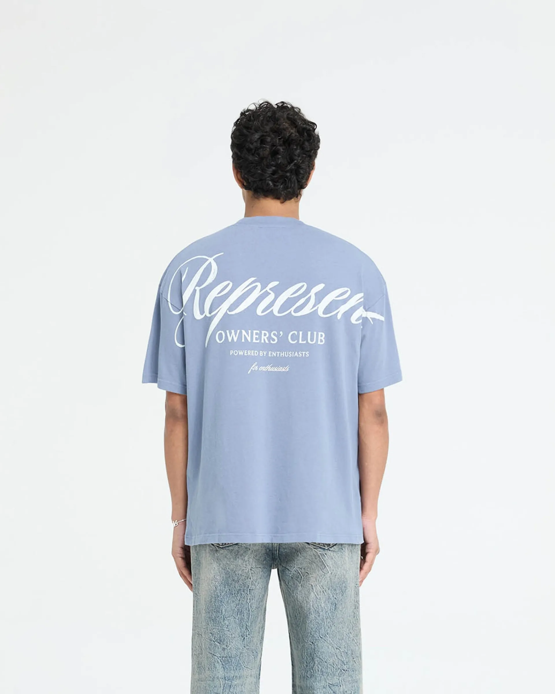 Represent Owners Club Script T-Shirt - Dusty Blue> T-Shirts