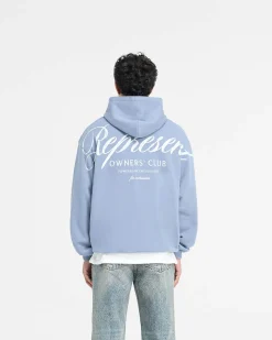 Represent Owners Club Script Hoodie - Dusty Blue><noscript><img width=