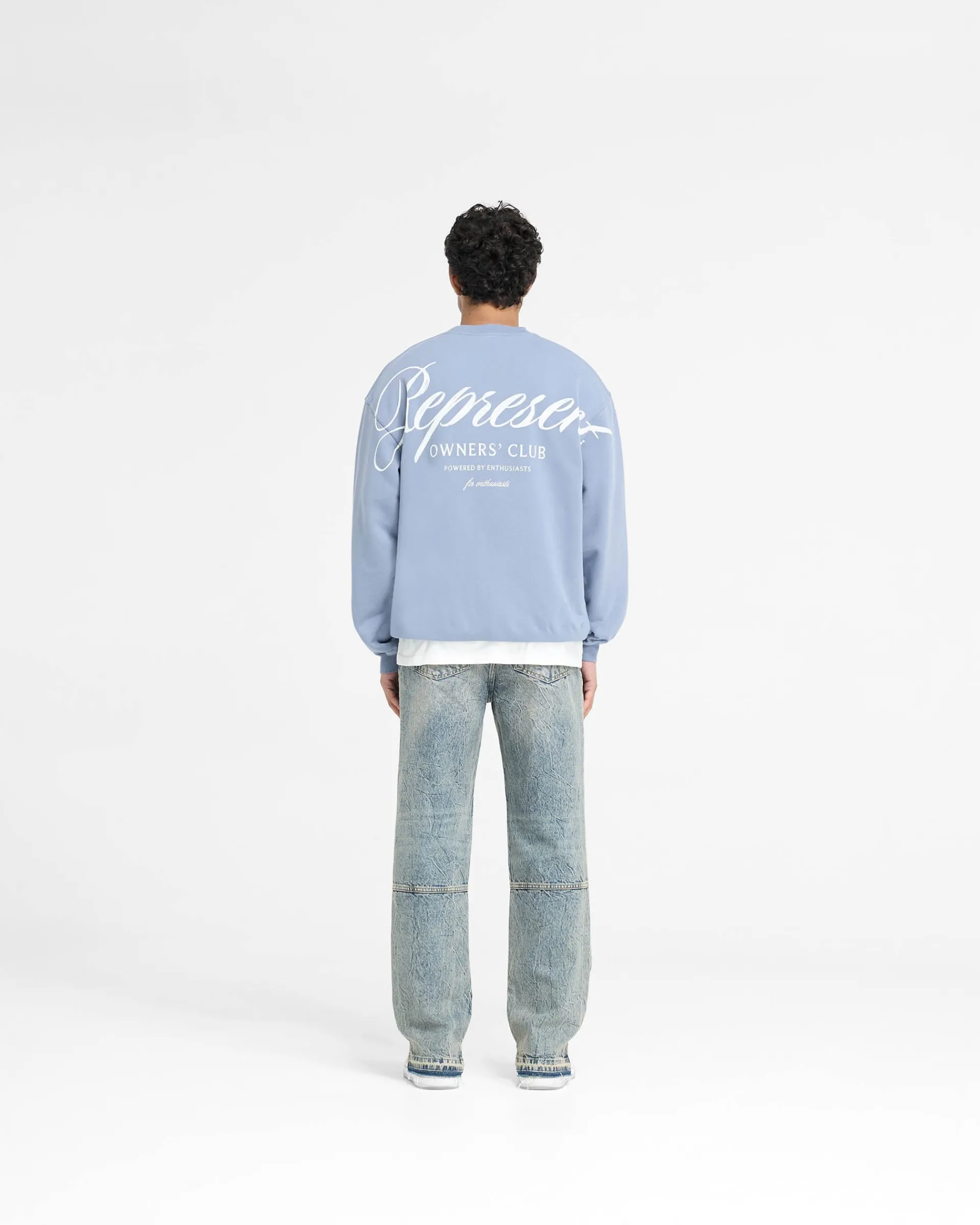 Represent Owners Club Script Sweater - Dusty Blue> Sweaters