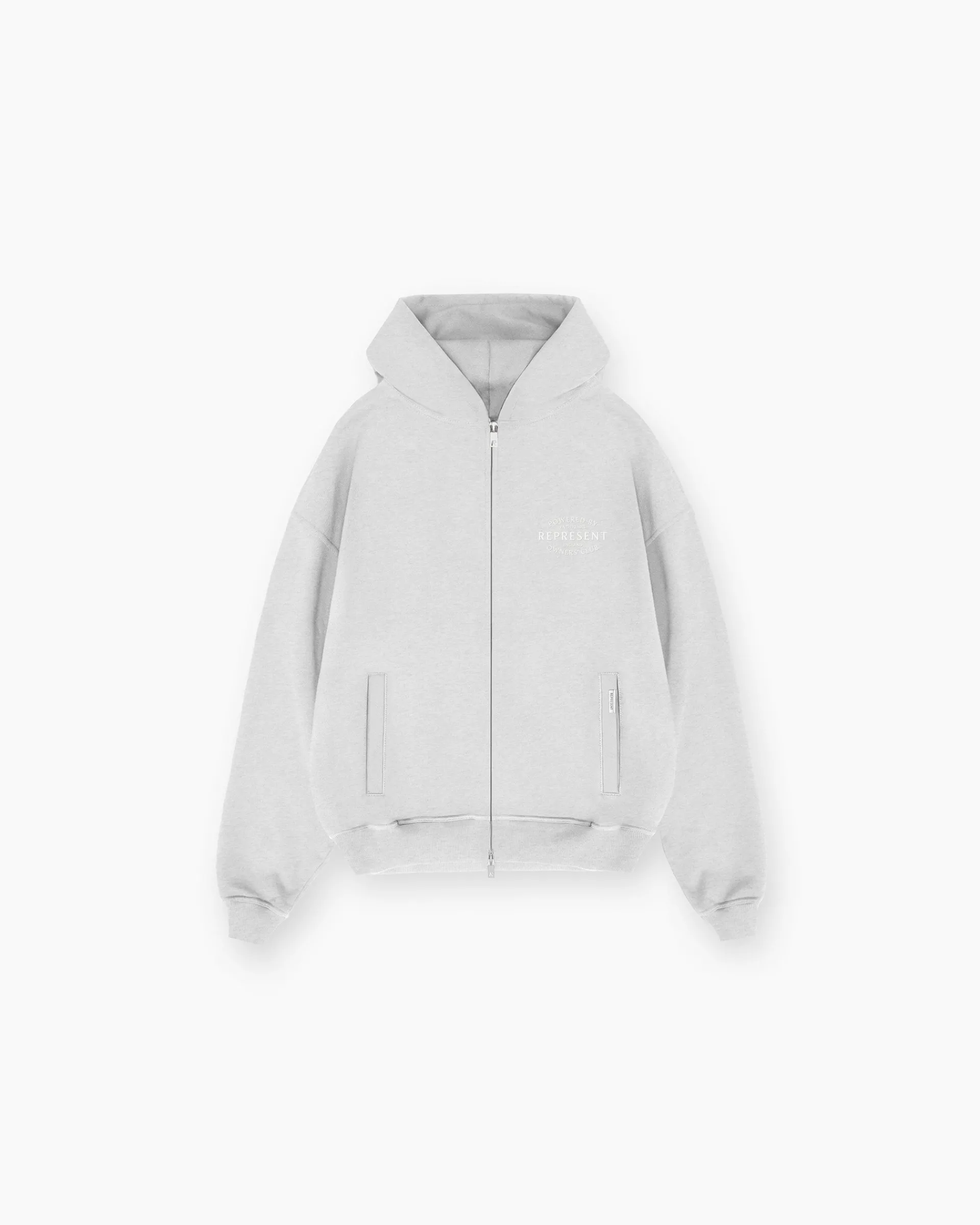 Represent Owners Club Stamp Zip Up Hoodie - Ash Grey> Hoodies