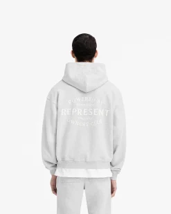 Represent Owners Club Stamp Zip Up Hoodie - Ash Grey><noscript><img width=