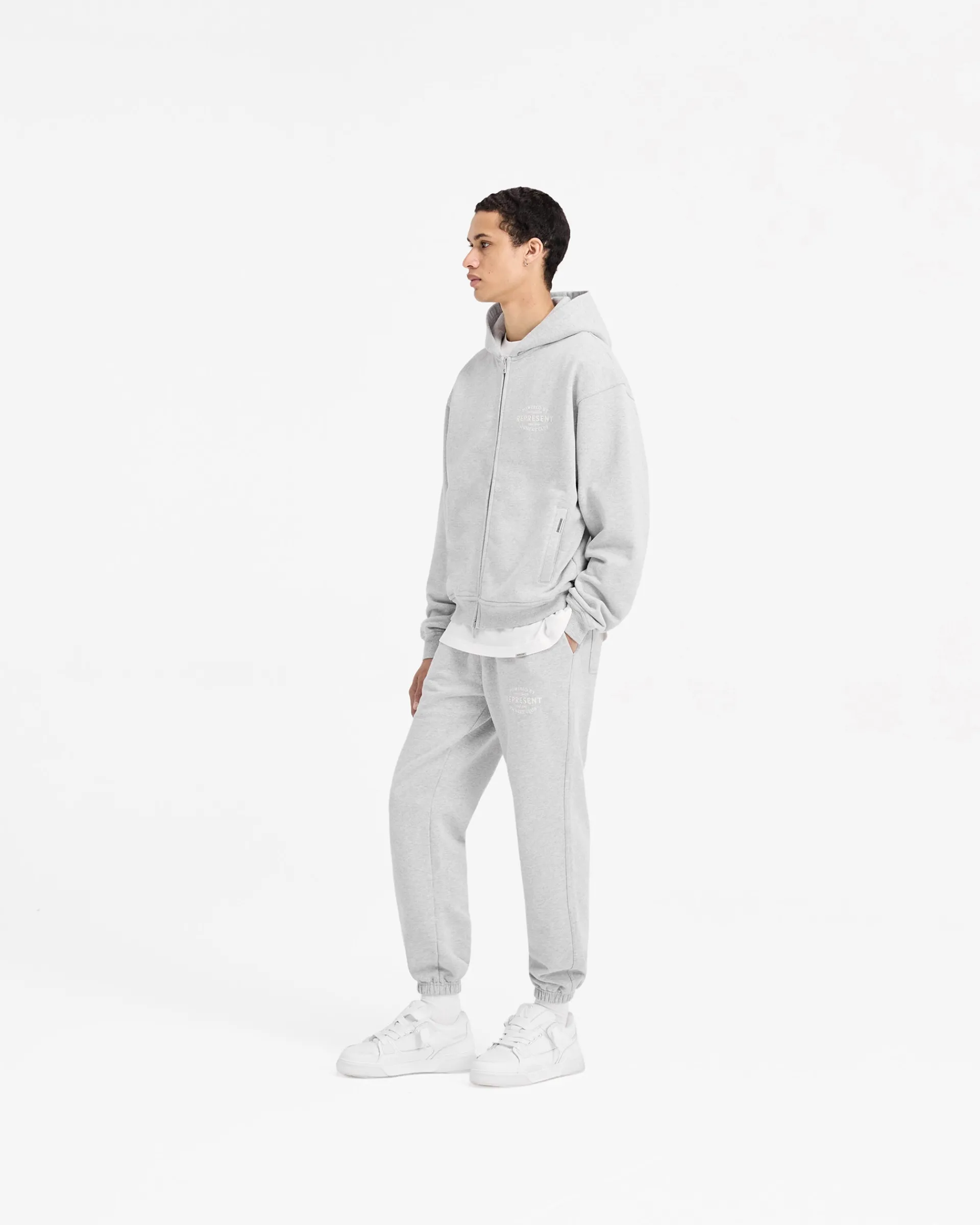 Represent Owners Club Stamp Zip Up Hoodie - Ash Grey> Hoodies