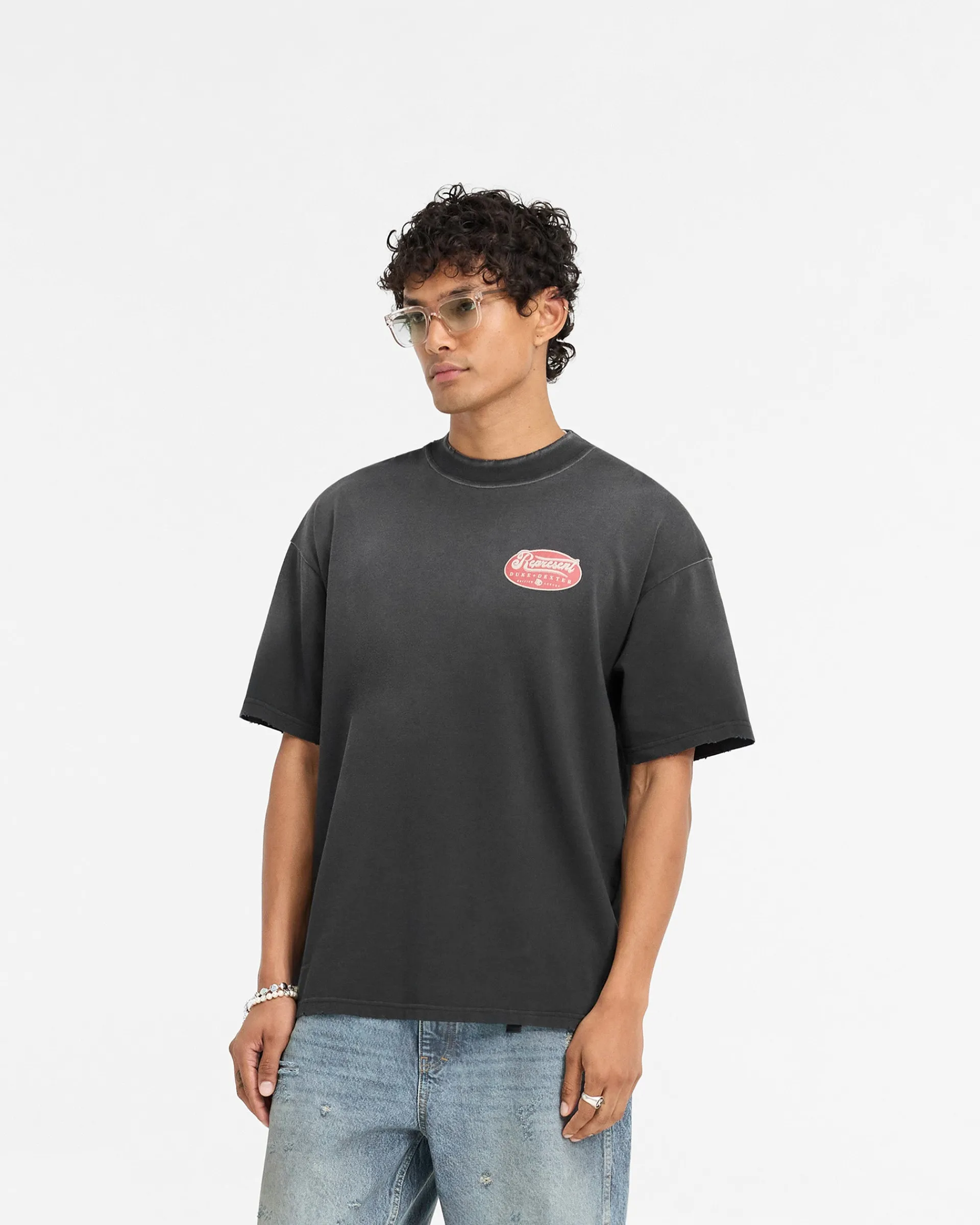 Represent X Duke + Dexter British Luxury T-Shirt - Stained Black> T-Shirts