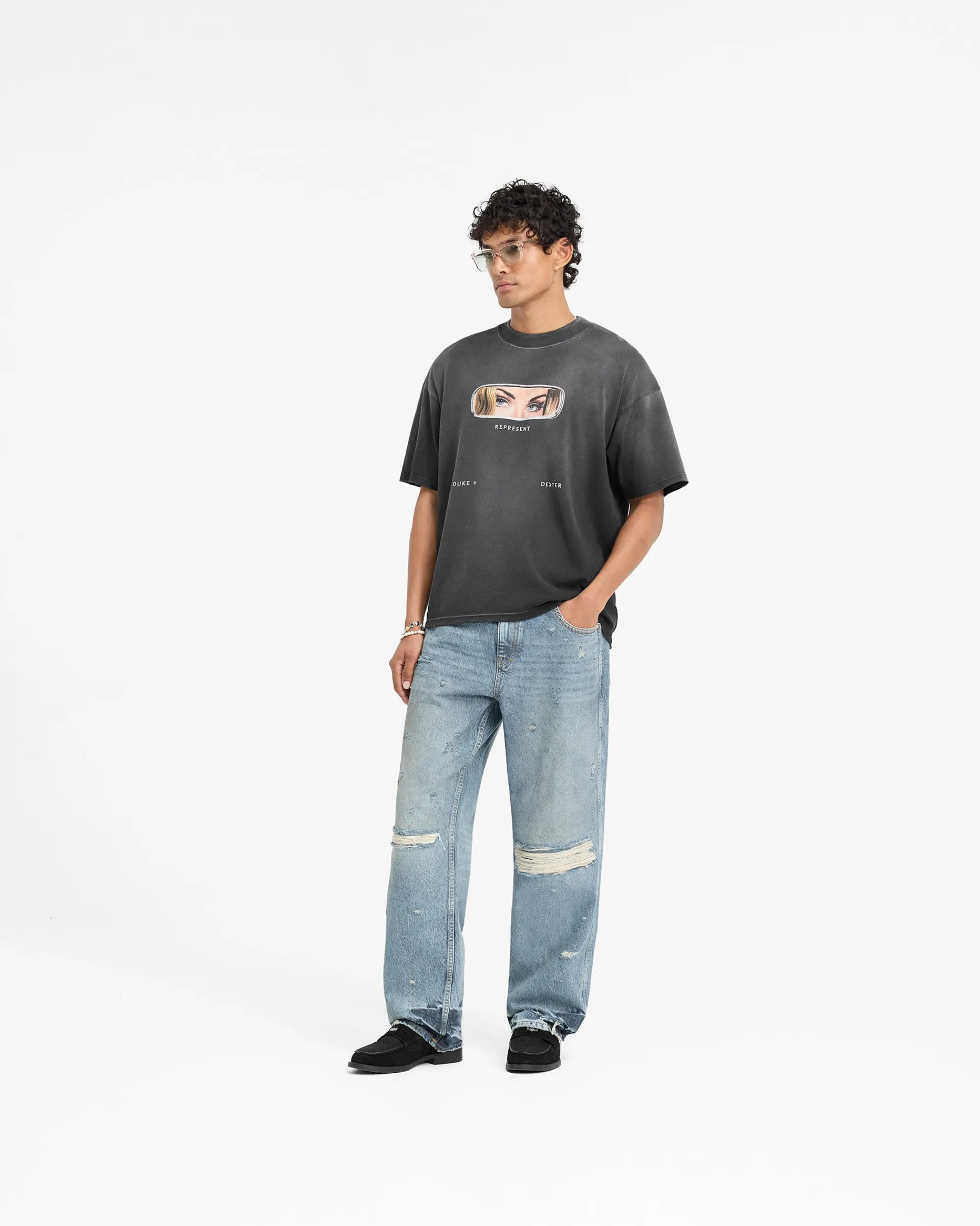 Represent X Duke + Dexter Rearview Mirror T-Shirt - Stained Black> T-Shirts