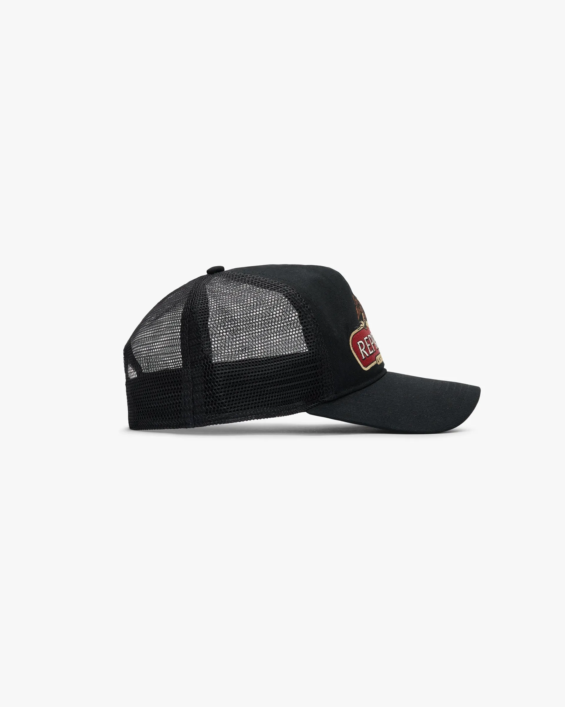 Represent X End Eagle Trucker Cap - Jet Black> Caps