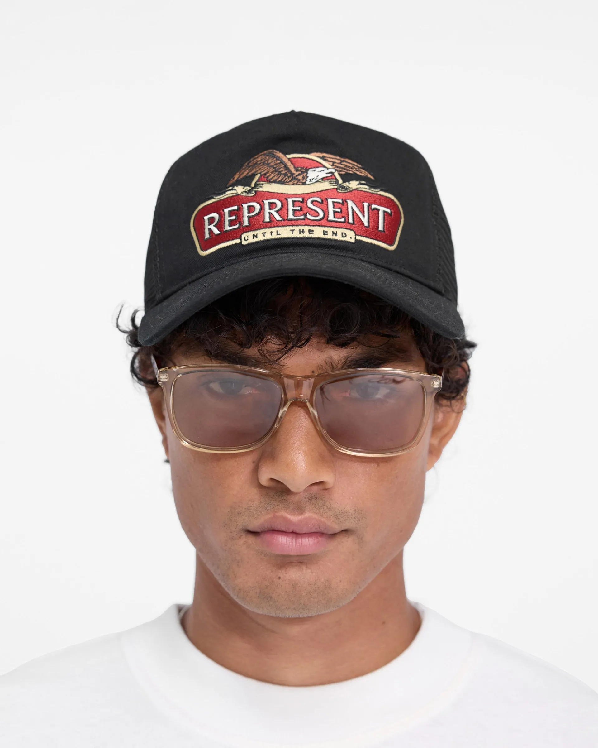 Represent X End Eagle Trucker Cap - Jet Black> Caps