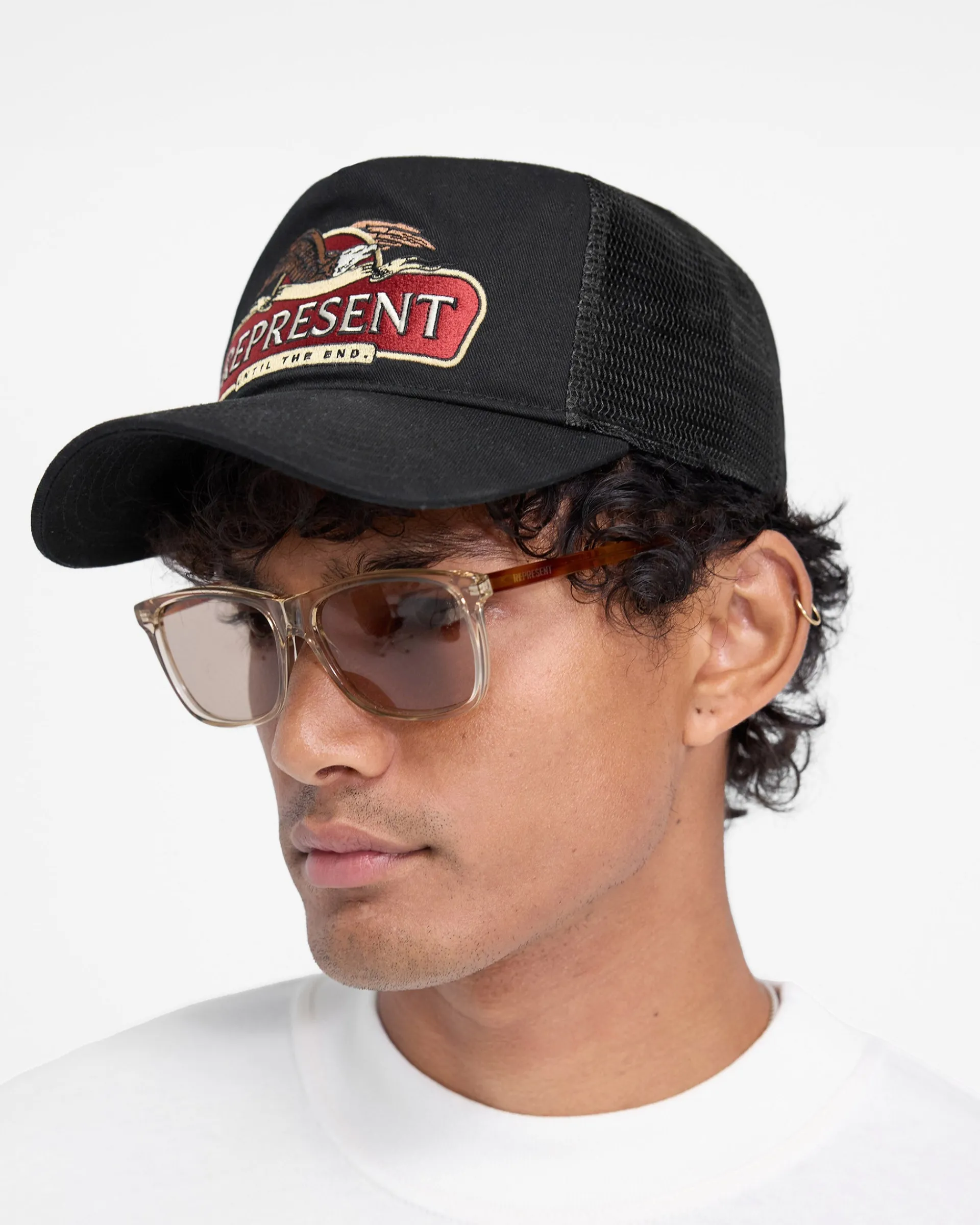 Represent X End Eagle Trucker Cap - Jet Black> Caps