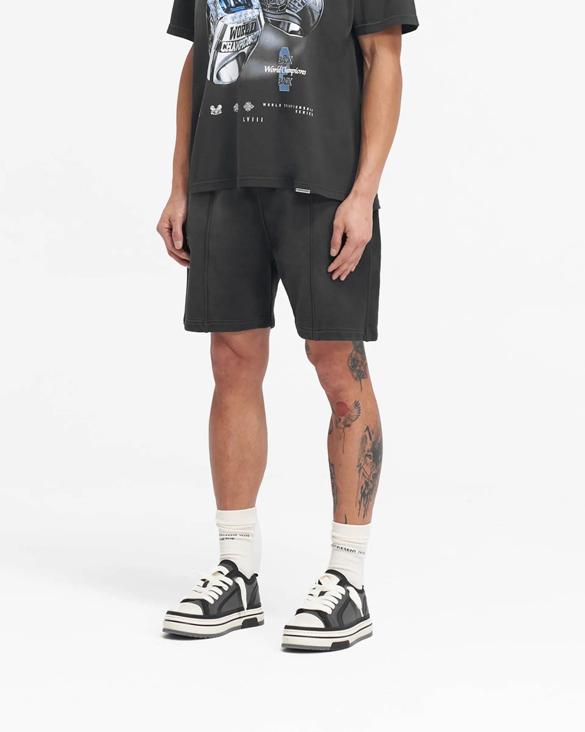 Represent X Feature Sweat Shorts - Stained Black> Shorts