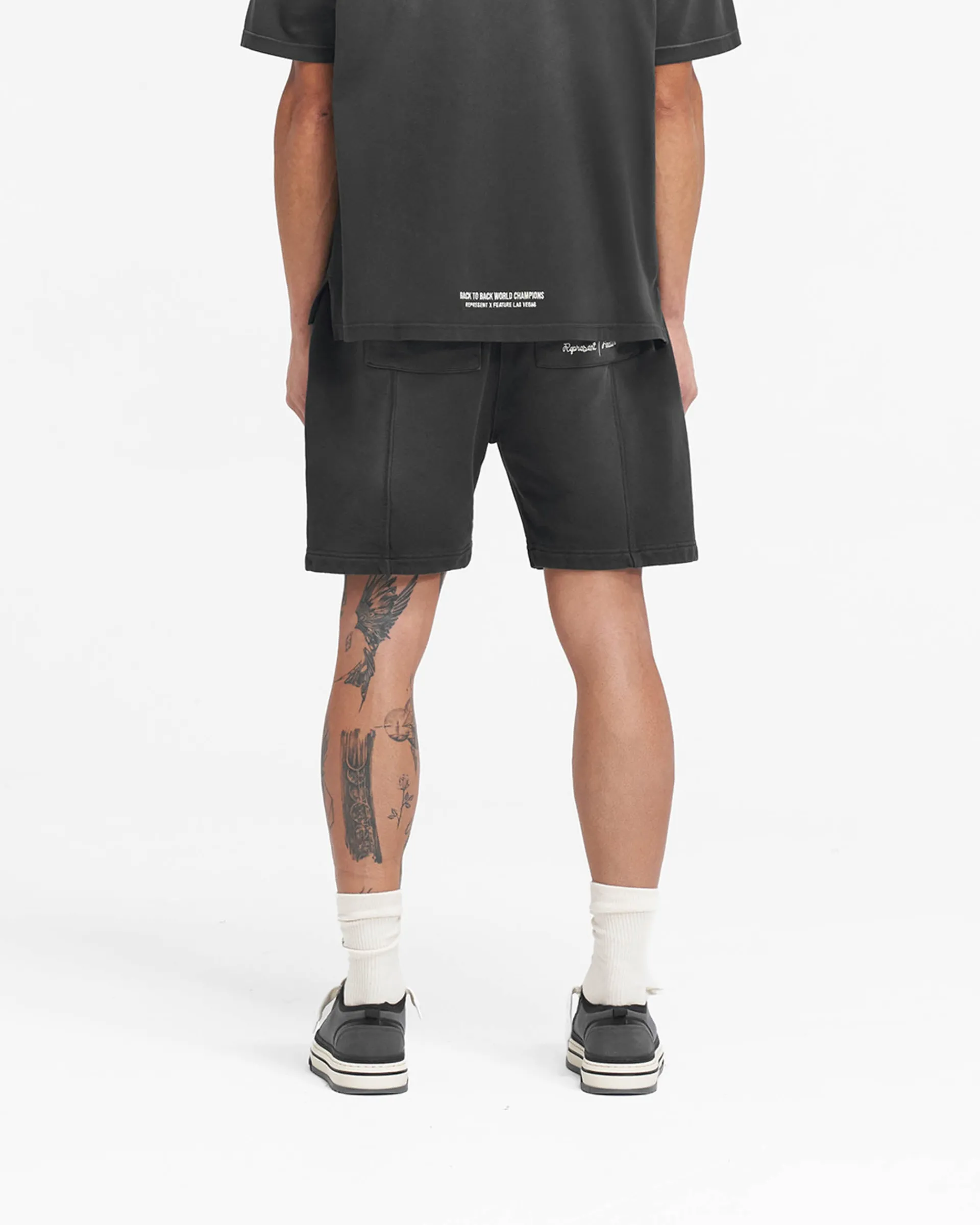 Represent X Feature Sweat Shorts - Stained Black> Shorts
