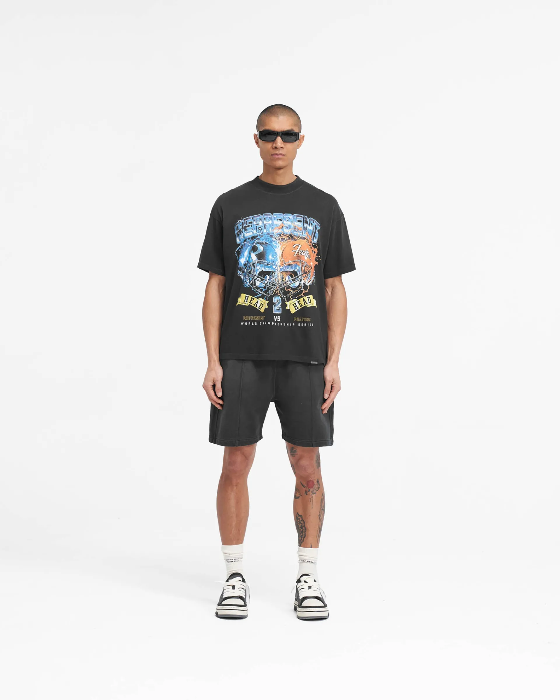 Represent X Feature Sweat Shorts - Stained Black> Shorts