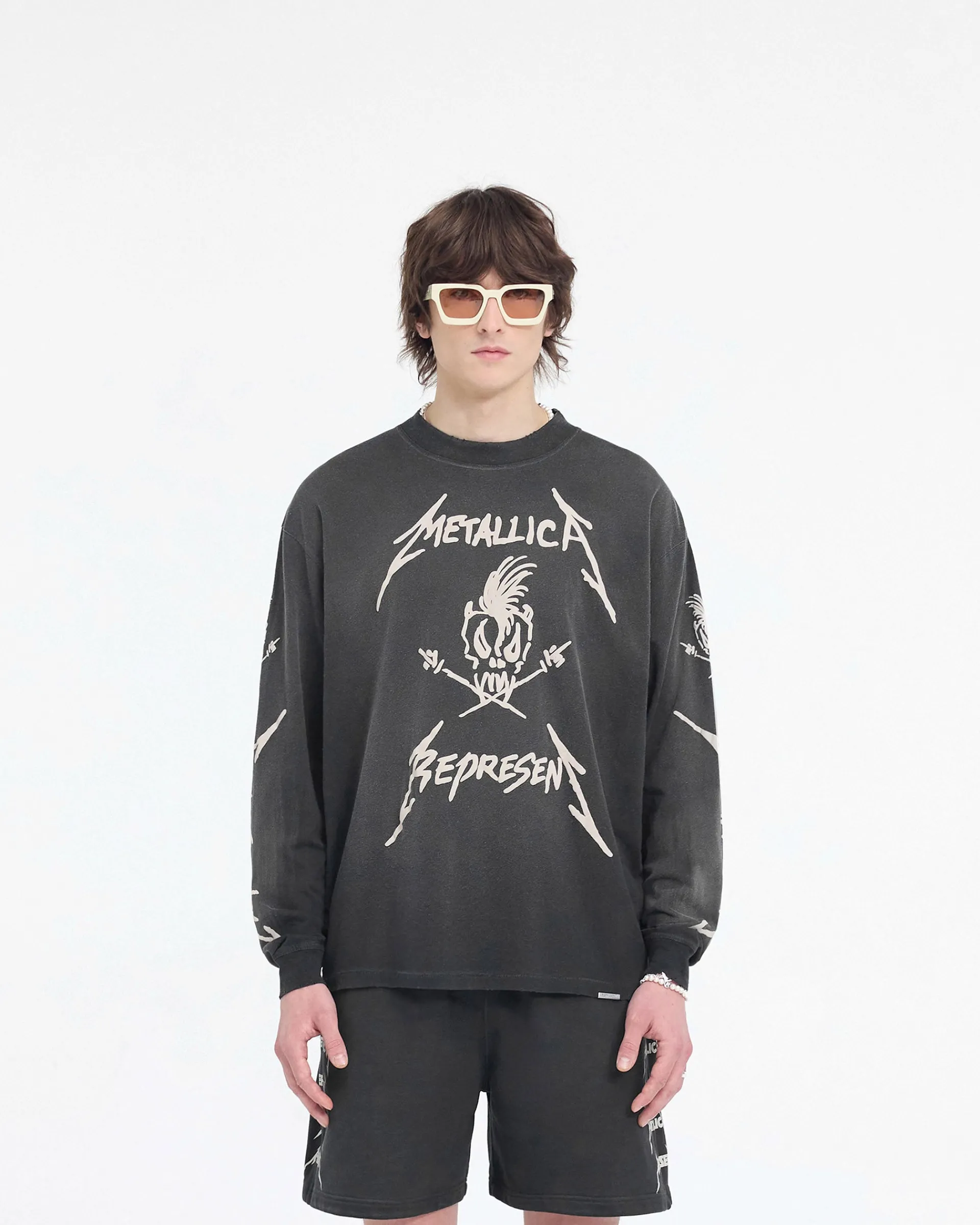 Represent X Metallica Garage Inc Long Sleeve T-Shirt - Stained Black> Represent X Metallica | T-Shirts