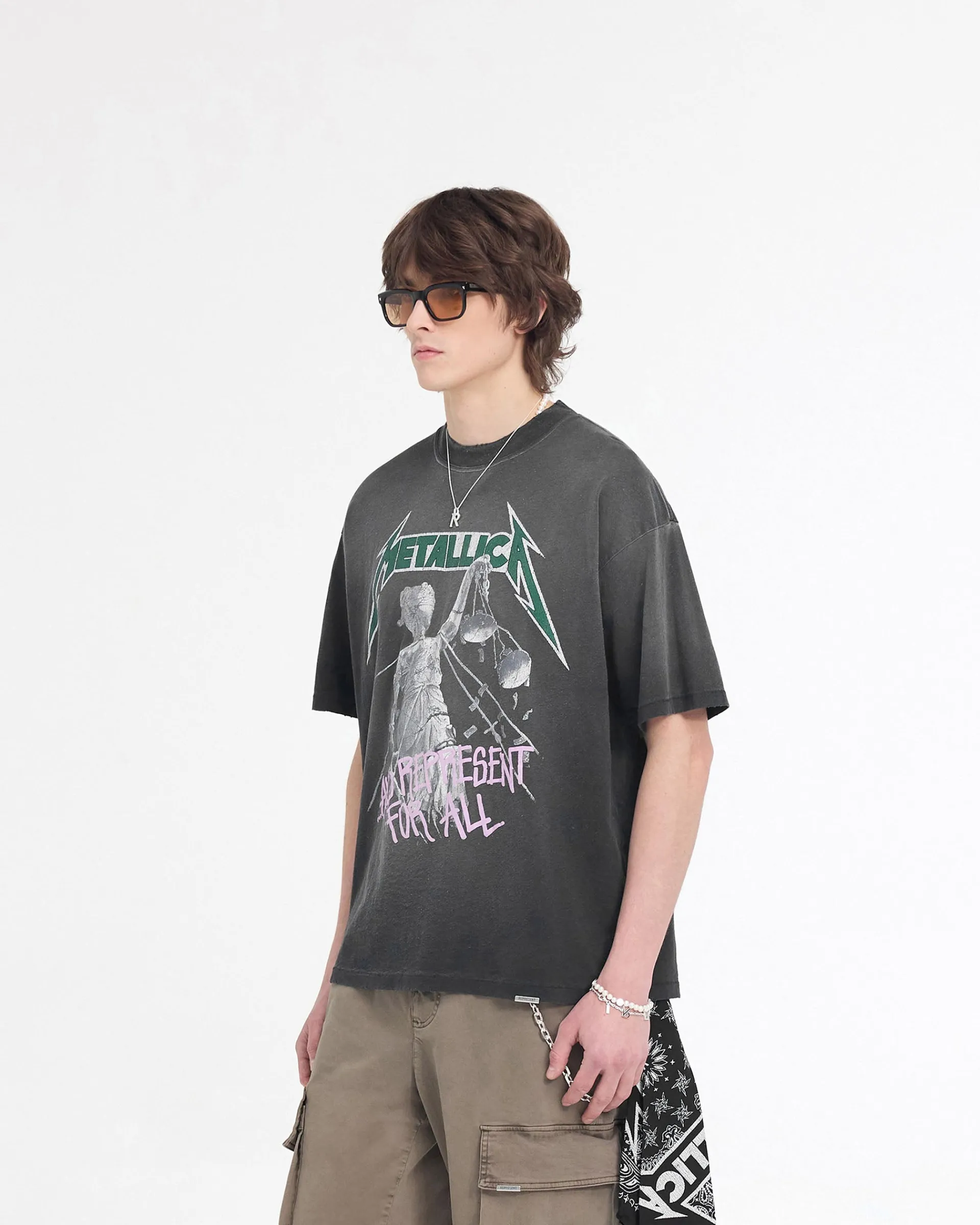 Represent X Metallica Justice T-Shirt - Stained Black> Represent X Metallica | T-Shirts