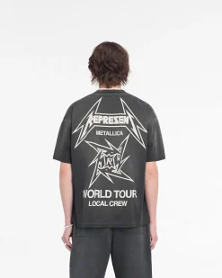 Represent X Metallica Local Crew T-Shirt - Stained Black><noscript><img width=