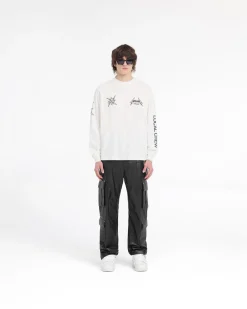 Represent X Metallica Local Crew Long Sleeve T-Shirt - Flat White><noscript><img width=