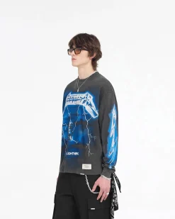 Represent X Metallica Ride The Lightning Long Sleeve T-Shirt - Vintage Grey><noscript><img width=