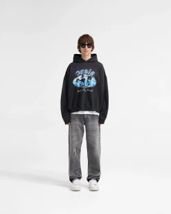 Represent X Oasis Maine Road Hoodie - Washed Black><noscript><img width=