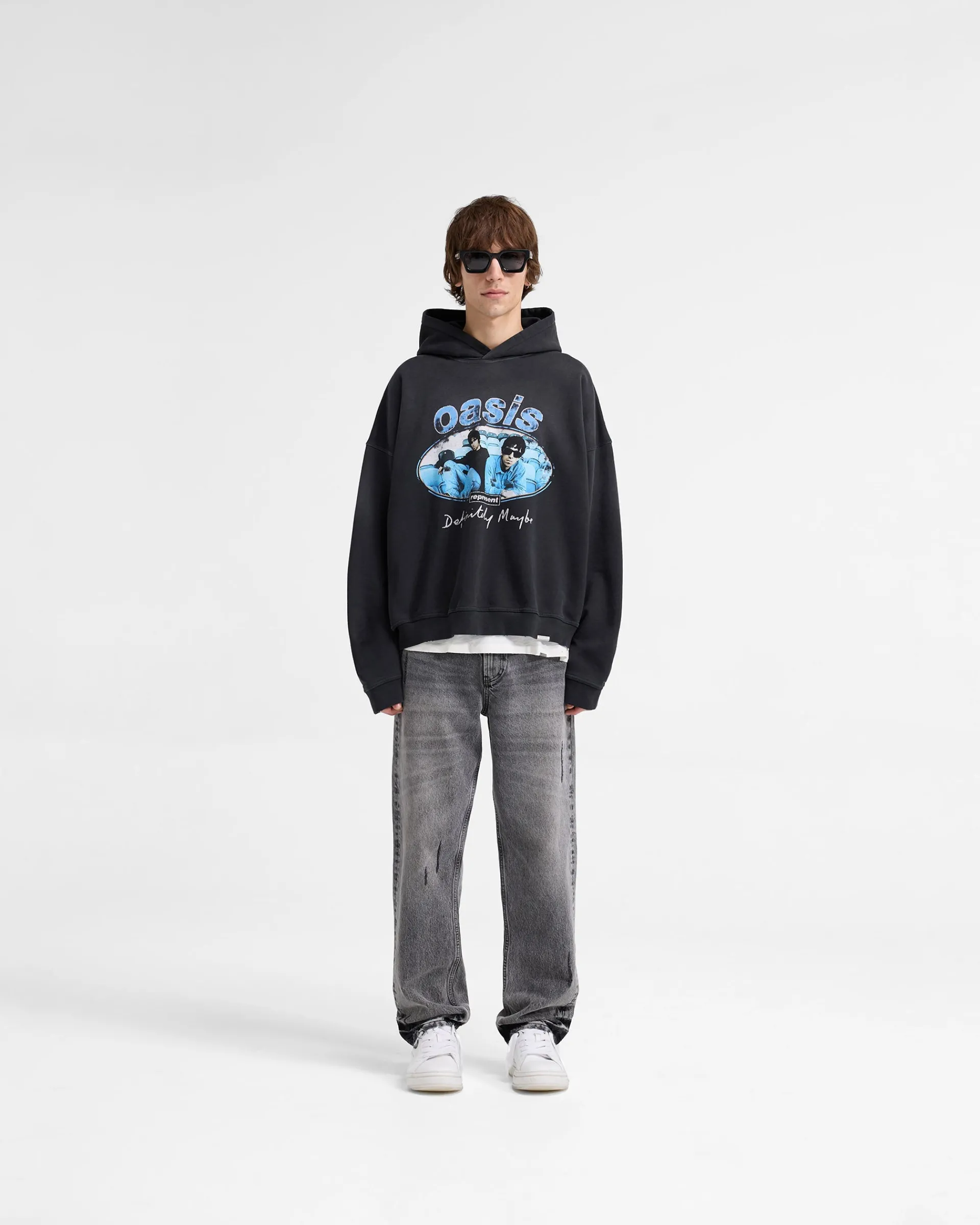 Represent X Oasis Maine Road Hoodie - Washed Black> Hoodies
