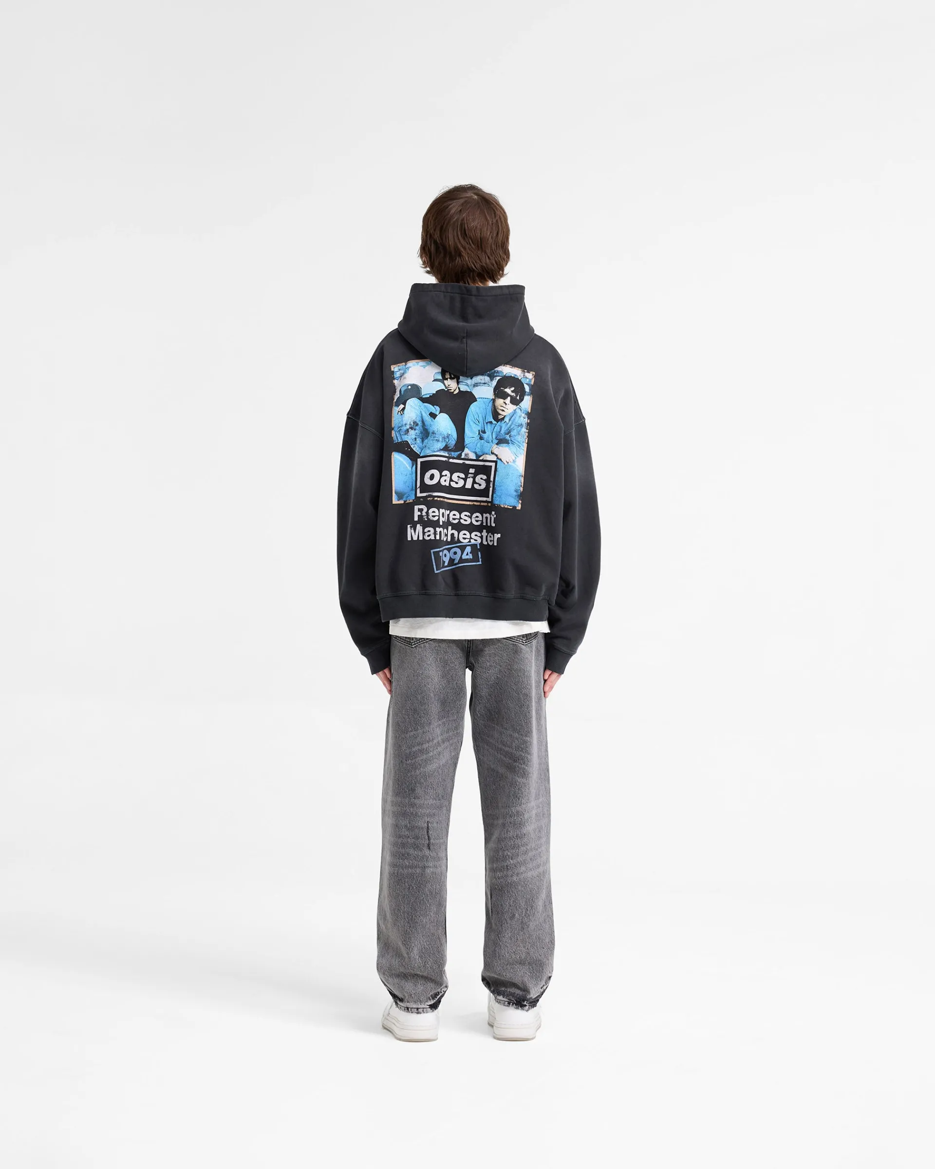 Represent X Oasis Maine Road Hoodie - Washed Black> Hoodies