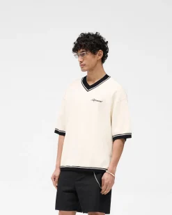 Represent Script Embroidered Knit - Off White> Knitwear
