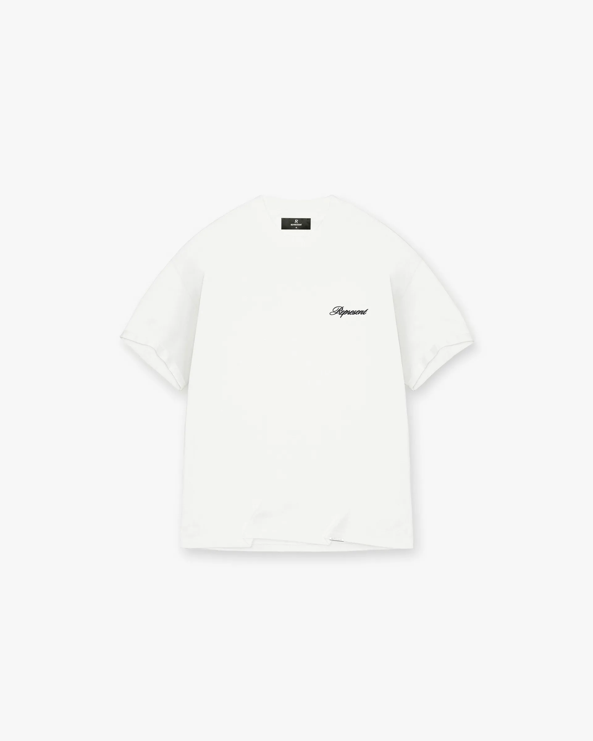 Represent Script Logo T-Shirt - Flat White> T-Shirts