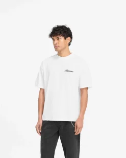 Represent Script Logo T-Shirt - Flat White> T-Shirts