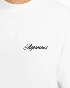 Represent Script Logo T-Shirt - Flat White><noscript><img width=