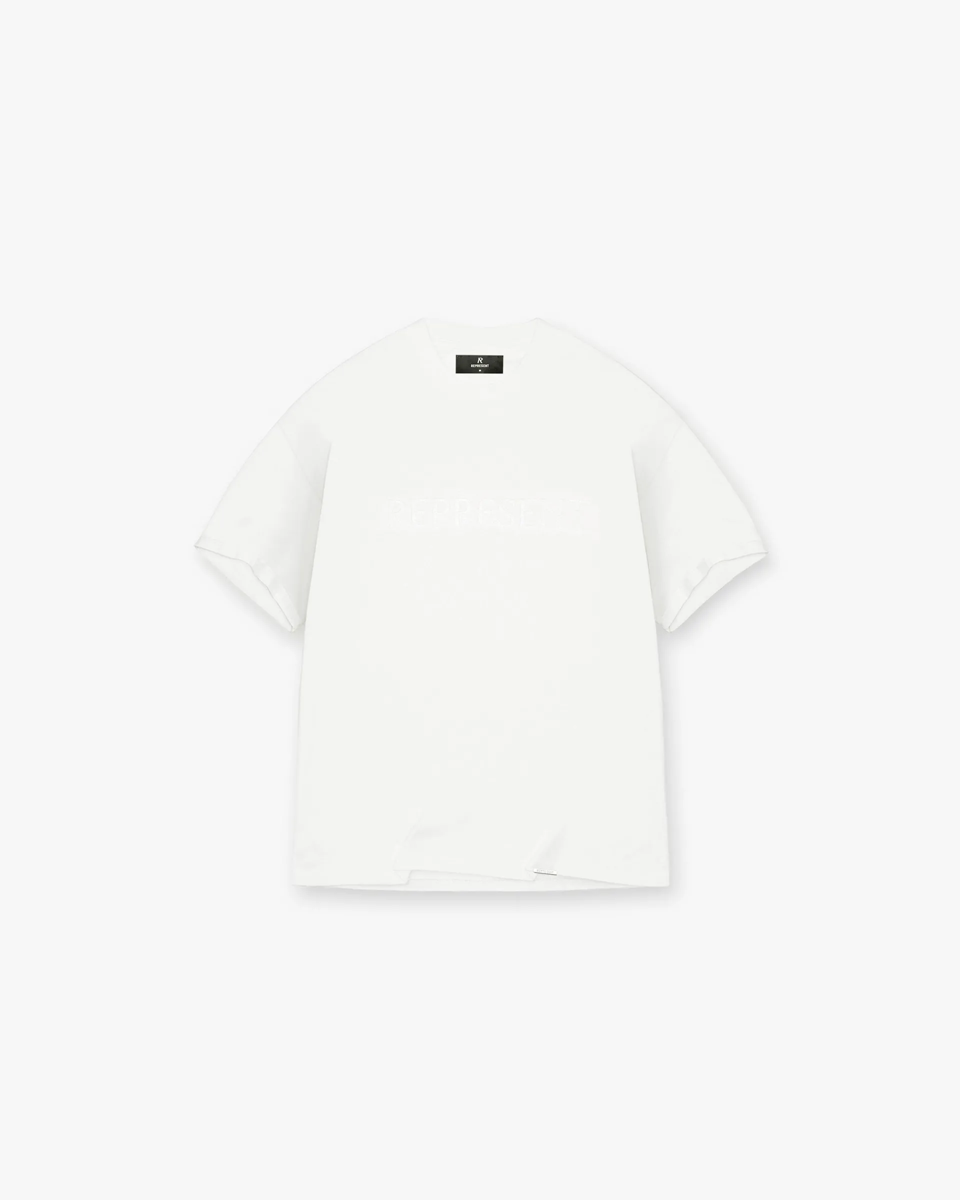 Represent Serif Logo T-Shirt - Flat White> T-Shirts
