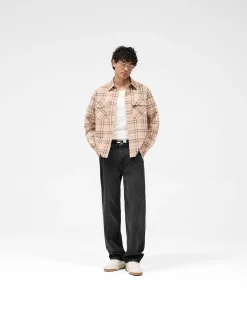 Represent Sheer Flannel Shirt - Brown Check><noscript><img width=