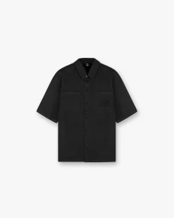 Represent Short Sleeve Cotton Overshirt - Washed Black> Shirts