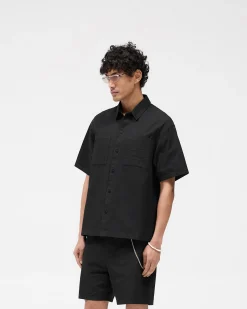Represent Short Sleeve Cotton Overshirt - Washed Black> Shirts