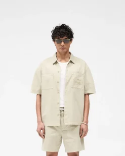Represent Short Sleeve Cotton Overshirt -><noscript><img width=