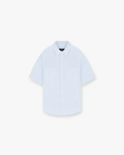 Represent Short Sleeve Pinstripe Shirt - Baby Blue> Shirts