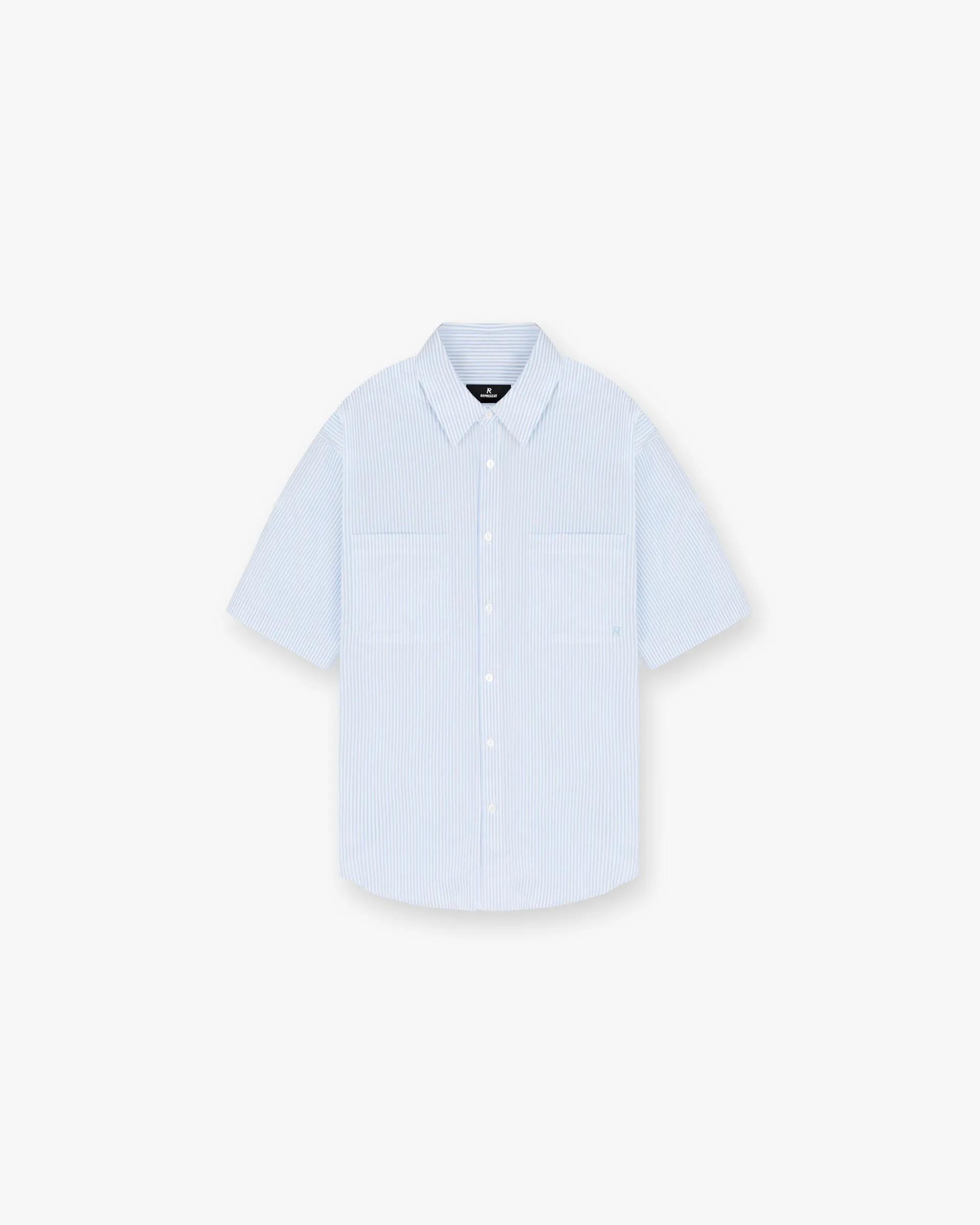 Represent Short Sleeve Pinstripe Shirt - Baby Blue> Shirts