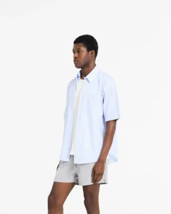 Represent Short Sleeve Pinstripe Shirt - Baby Blue> Shirts
