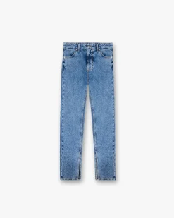 Represent Split Hem Straight Jean - Washed Blue> Bottoms/Jeans