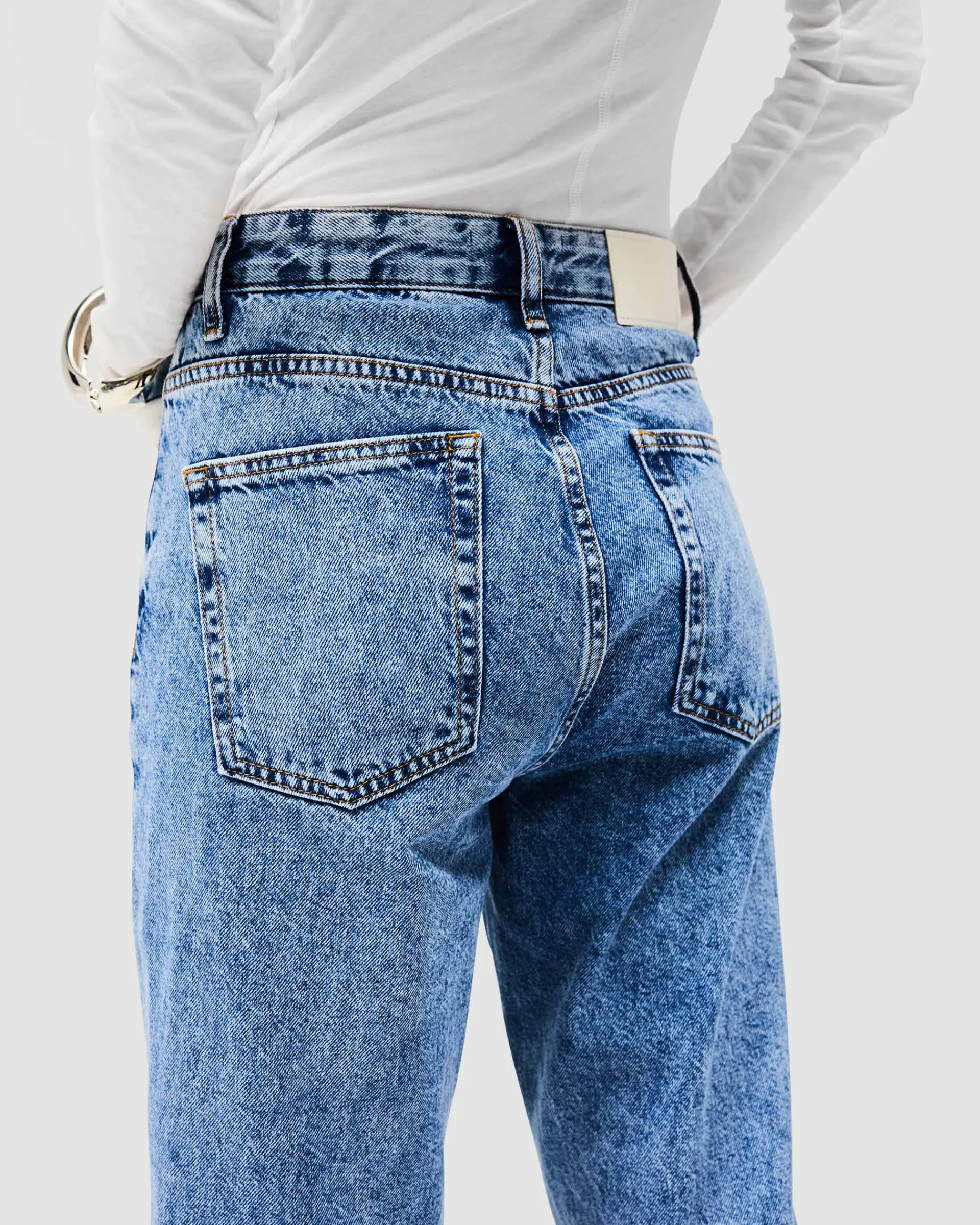 Represent Split Hem Straight Jean - Washed Blue> Bottoms/Jeans