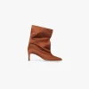Represent Square Toe Ankle Boot - Burnt Red> Footwear