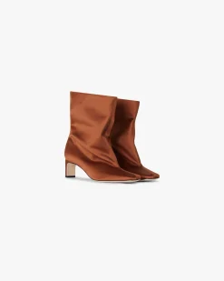 Represent Square Toe Ankle Boot - Burnt Red> Footwear