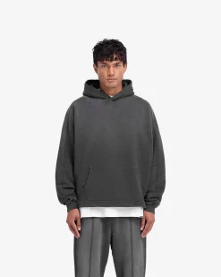 Represent Stepped Hem Hoodie - Stained Black><noscript><img width=