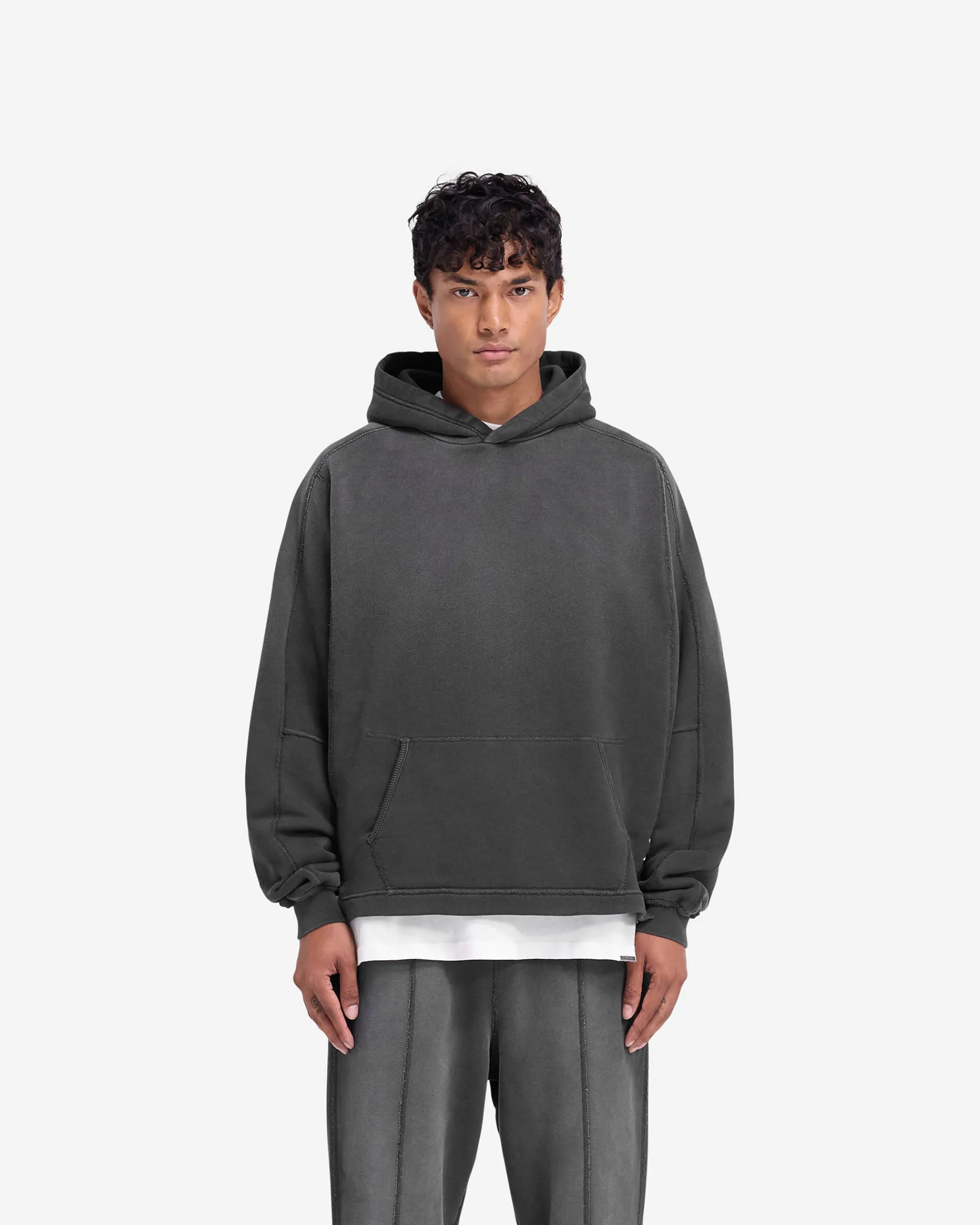 Represent Stepped Hem Hoodie - Stained Black> Hoodies