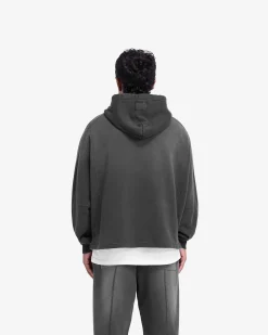 Represent Stepped Hem Hoodie - Stained Black><noscript><img width=