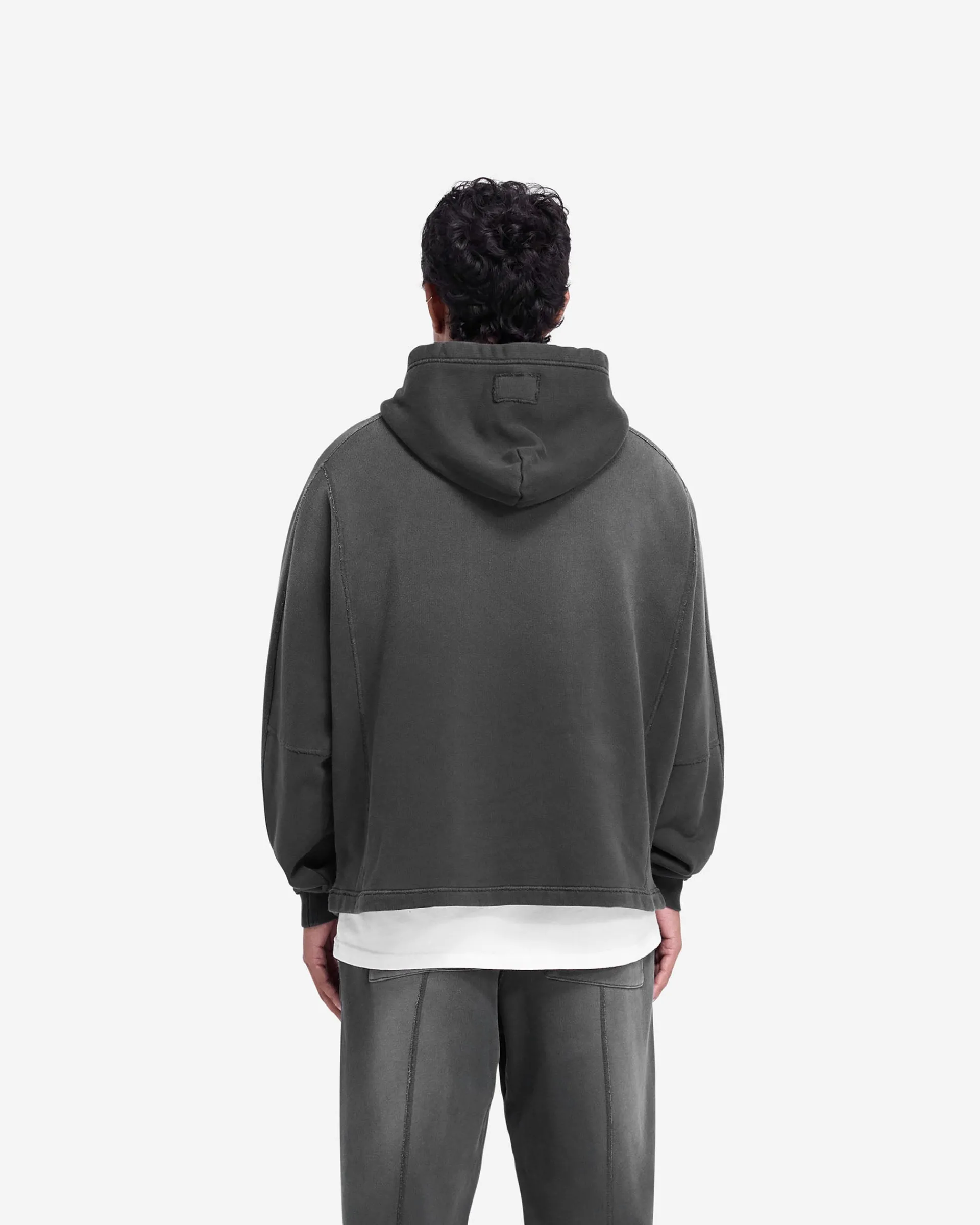 Represent Stepped Hem Hoodie - Stained Black> Hoodies