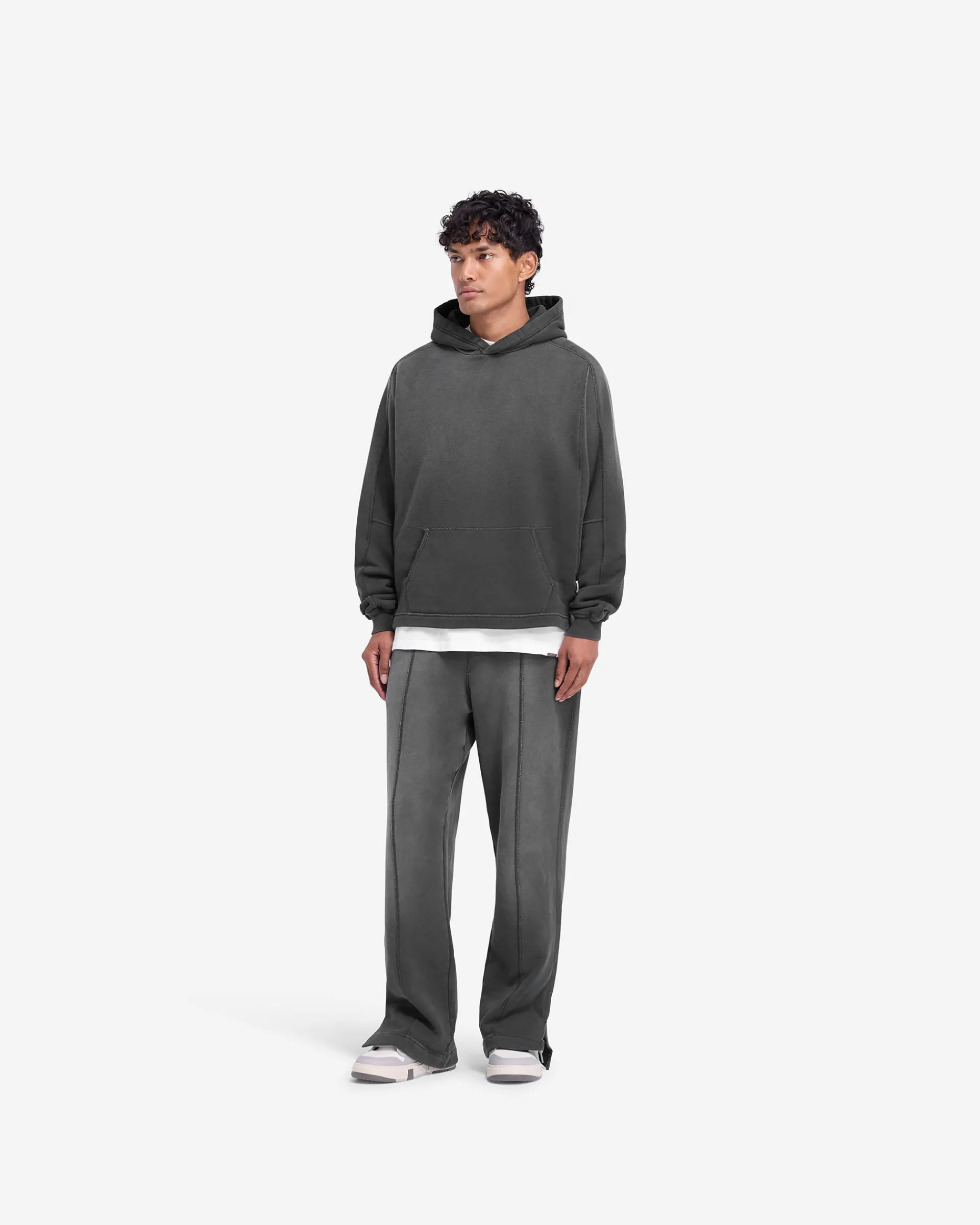 Represent Stepped Hem Hoodie - Stained Black> Hoodies