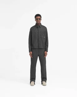 Represent Stepped Hem Pant - Black Pinstripe><noscript><img width=