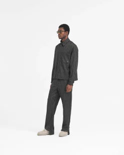 Represent Stepped Hem Pant - Black Pinstripe><noscript><img width=